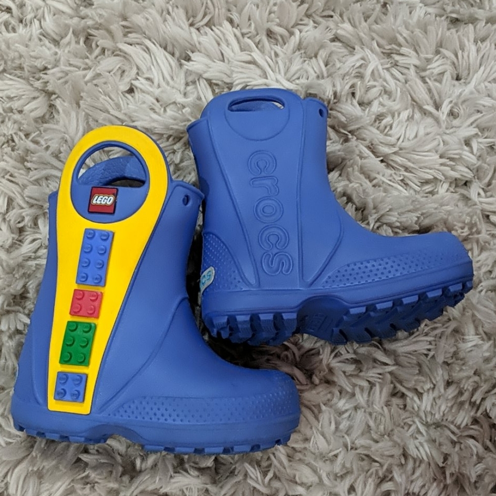 Toddler size 6 lego croc boots